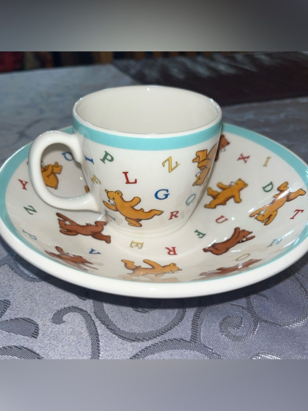 Tiffany & Co. White Cup with Gold Bear Accent